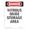 Signmission Safety Sign, OSHA Danger, 5" Height, Portrait Nitrous Oxide Storage Area, Portrait OS-DS-D-35-V-1943 - alternate 1